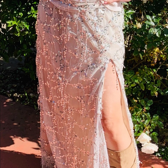 NEW* Sequin boho high waist side slit maxi skirt - Picture 5 of 5